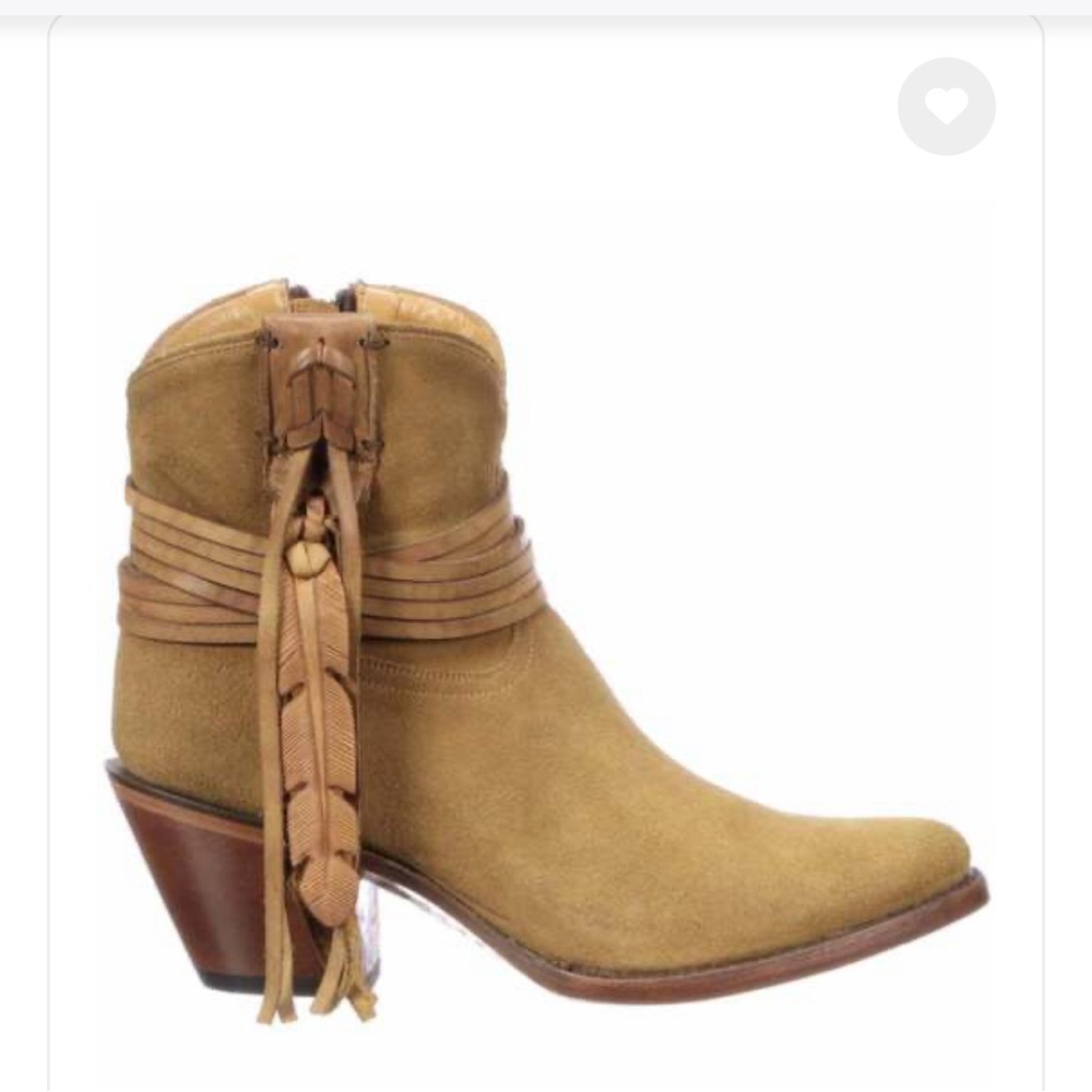 Lucchese Robyn Round Toe Womens Dress Boots Ankle Low Heel 1-2" - Beige